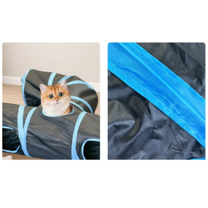 Tunnel per gatti Tunnel pieghevole per gattini Forniture per animali domestici T Cross Pass Tunnel da gioco Giocattolo per gatti Barile da trapano traspirante per carta forte per interni