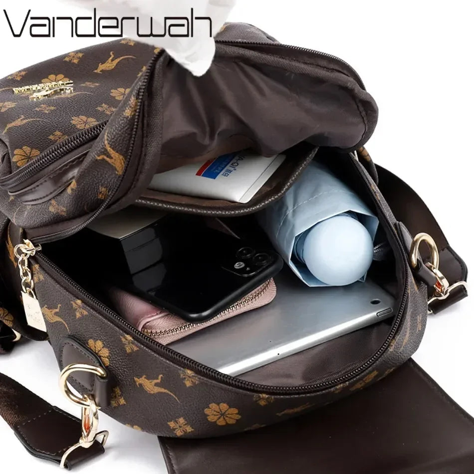 Zaino da donna Designer borsa da donna in pelle di alta qualità stampa di moda di lusso borse da scuola con nappe zaini di grande capacità Sac