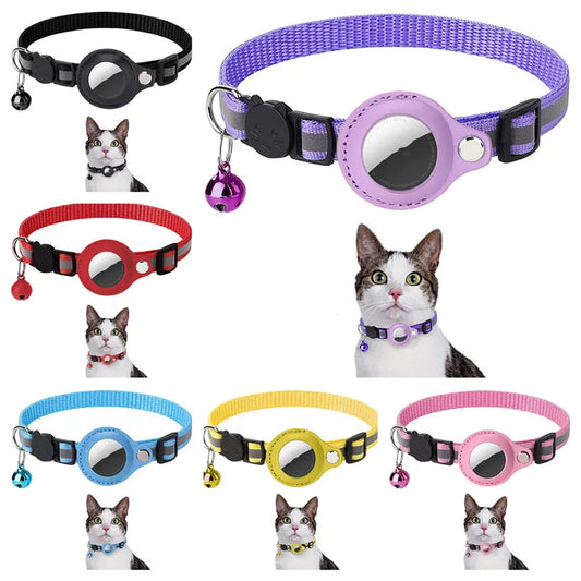 Collare per custodia Airtag per gatto con custodia protettiva per localizzatore anti smarrimento Accessori per cani Collare per animali riflettente Forniture per animali domestici
