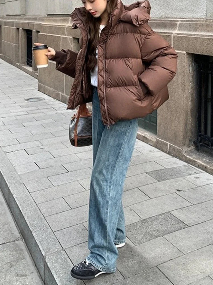 Parka invernale imbottito in cotone, cappotto da donna, giacca con cappuccio, capospalla in cotone spesso, cappotto caldo da donna, abbigliamento femminile
