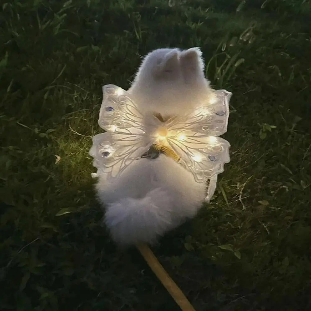Simpatica farfalla luminosa con ala di cane per decorazione posteriore per animali domestici di piccola taglia e media, regalo dolce per animali domestici
