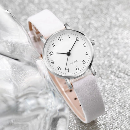 5/6 pezzi orologio al quarzo da donna alla moda cinturino in pelle orologi analogici al quarzo con gioielli con diamanti (senza scatola)