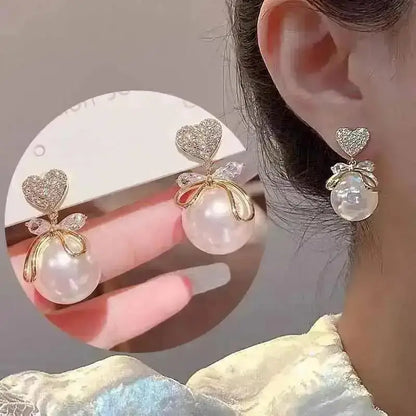 925 Ago D'argento Coreano Moda Perla Nappa Orecchini Per Le Donne Gioielli 2024 di Tendenza delle Nuove Donne di Lusso Zircone Orecchini di Perle