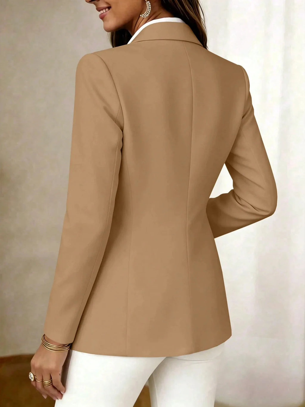 Giacca Invernale da Donna, Blazer Casual a Due Bottoni, Manica Lunga, Giacca Elegante per Ufficio e Lavoro