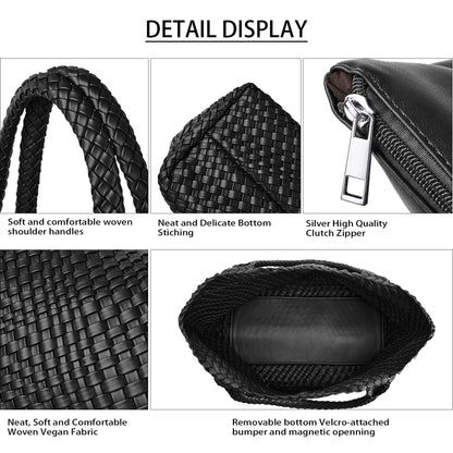 Borsa tote in tessuto Borsa da donna Borse a tracolla in pelle vegana - Borse tote da spiaggia estive alla moda - Borse da viaggio grandi