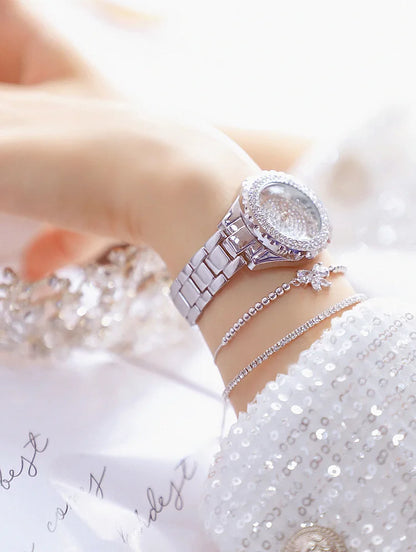Orologi eleganti da donna con bracciale in oro 2025 Orologi da polso da donna di lusso delle migliori marche per orologio femminile Moda elegante in acciaio pieno