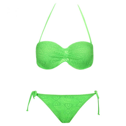 Bikini Solide Avec Bretelles Bandage Ensemble Bikini Blanc Push Up Bikini Maillots De Bain Bandeau Maillot De Bain Brésilien Maillot De Bain