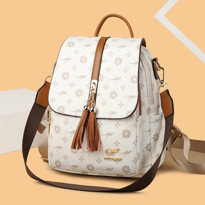 Zaino da donna Designer borsa da donna in pelle di alta qualità stampa di moda di lusso borse da scuola con nappe zaini di grande capacità Sac