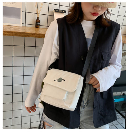 Borsa a tracolla per studenti con collage casual Borsa piccola da donna Borsa a tracolla in tela per donna Borse a tracolla con stampa Bolsas Sac
