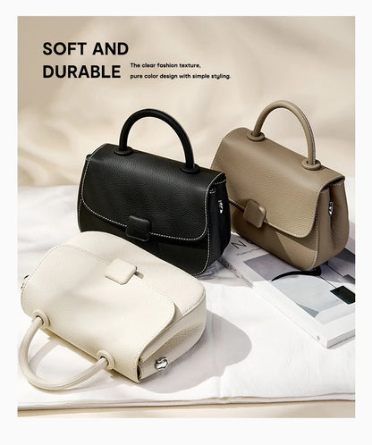 Zency Borsa a tracolla piccola semplice in vera pelle con manico superiore Borsa a tracolla firmata da donna Borsa a tracolla Bolsa 2025 Sac