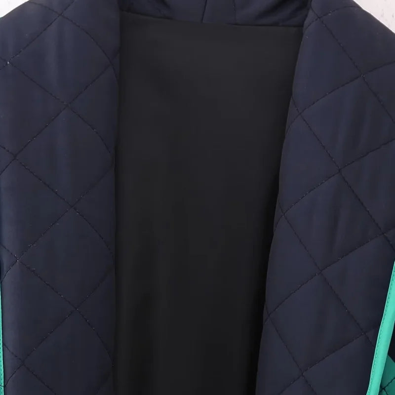 Giacca in cotone da donna, moda invernale, multicolore, aperta sul davanti, a maniche lunghe, con polsini larghi, stile trendy, abbigliamento casual