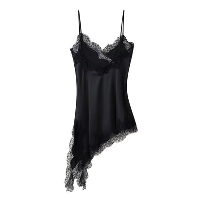 HH Summer Sexy Party Sling Dress per le donne senza maniche asimmetria pizzo splicing backless halter neck moda abiti slim