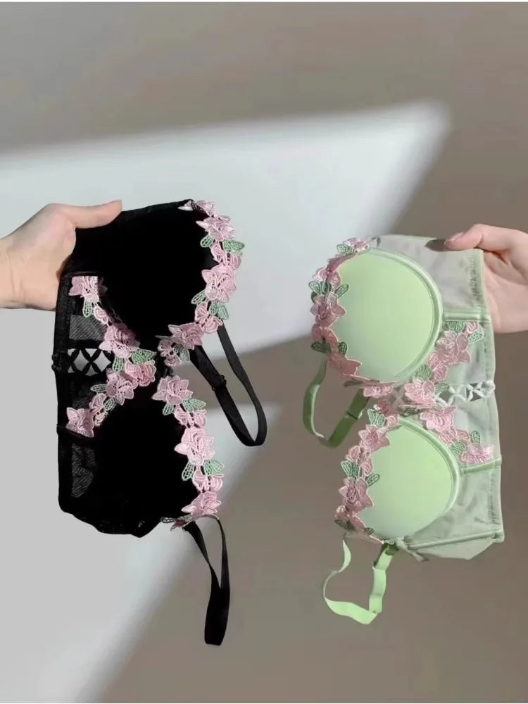 MOYISU London Anime Bralette - Delicato reggiseno senza fili per adolescenti, lingerie estiva giapponese Busto piccolo Allure sottile aderente