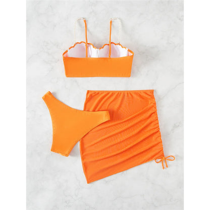 S - XL perle Bikini Push Up costume da bagno donna costumi da bagno donna Bikini a tre pezzi con reggiseno coppa bagnante costume da bagno Swim V4302