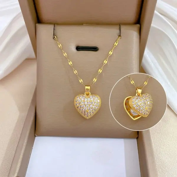 Squisito micro intarsiato zircone farfalla nappa collana per le donne gioielli girocollo in acciaio inossidabile luna farfalla fiore clavicola