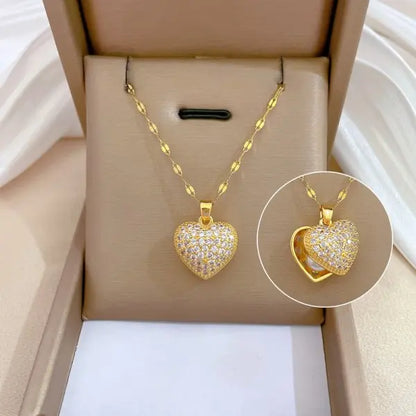 Squisito micro intarsiato zircone farfalla nappa collana per le donne gioielli girocollo in acciaio inossidabile luna farfalla fiore clavicola