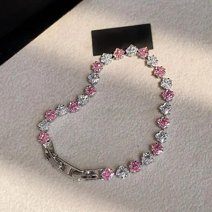 Zircon Women's Bracelet  Luxury Fashion Pink Bracelets for Women