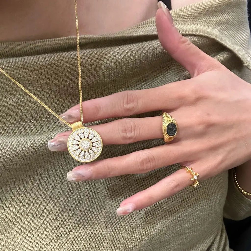 Echte 14K Gold Halskette Anhänger für Frauen Feine 14K Gold Schmuck Edelstein Diamant Bizuteria Hochzeit Anhänger Naszyjnik Weiblich