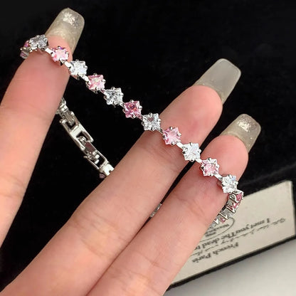 Zircon Women's Bracelet  Luxury Fashion Pink Bracelets for Women