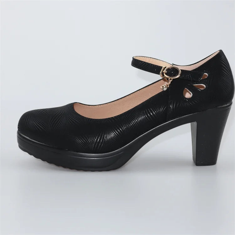 Plus Size 32-43 Block Heel Platform Shoes Women Pumps 2025 Spring High Heels Shoes Ladies Office Shoe Elegant Wedding Shoes
