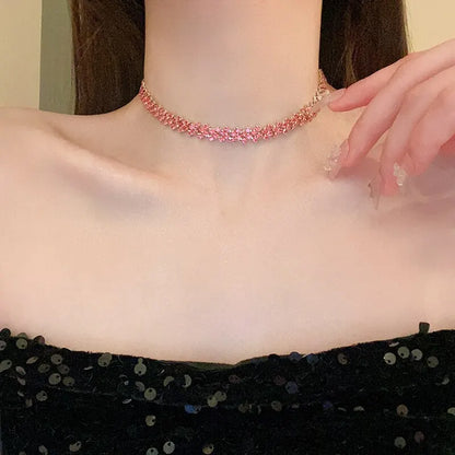Collana girocollo di lusso con strass pieni lucidi per le donne Collane di cristallo geometriche personalizzate Regali per feste di gioielli da sposa