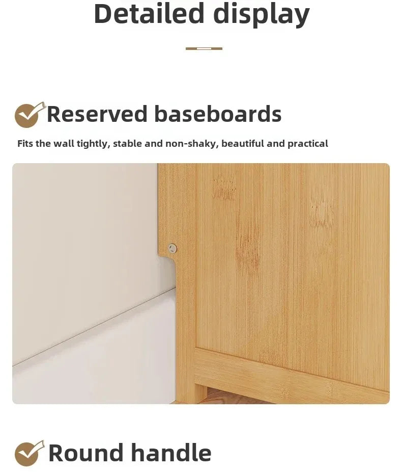 Bamboo Multi-layer Shoes Organization Rattan Flip Shoe Rack Living Room Against The Wall Boot Shelf Versatile Storage Cabinet