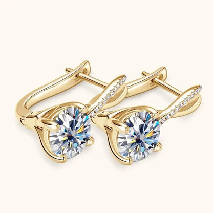 Taoyu D2.0CT Moissanite Drop Hie Orecchini in vero argento da donna Cerchi placcati in oro Orecchino infinito Gioielli da sposa certificati