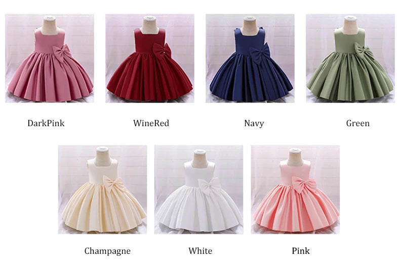 Fiore neonate matrimonio compleanno Bownot abiti abbigliamento bambino bambini principessa abito da ballo abito Costume abiti per 1-10 anni