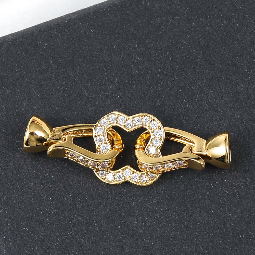 Juya 18K Placcato Oro Elementi di Fissaggio Decorativi Connettore Serrature Perle Catenacci Accessori Per Il Cucito FAI DA TE Perline Creazione di Gioielli