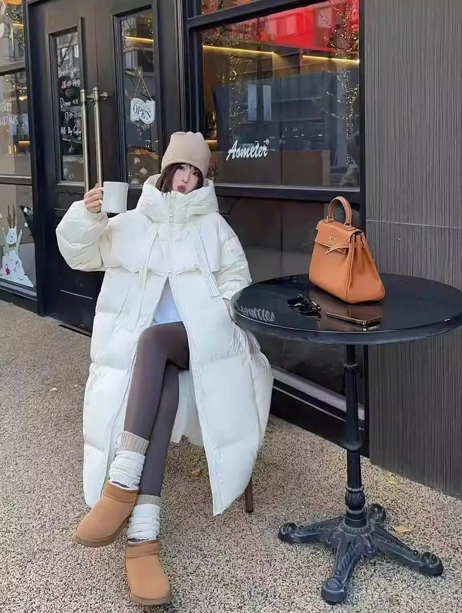 2026 Nuova Giacca Invernale in Cotone da Donna, Cappotto Lungo Stile Coreano, Giacca con Cappuccio Spessa e alla Moda, Cappotto Caldo da Donna