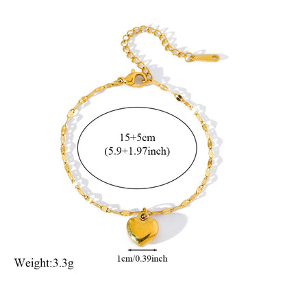 EILIECK Acciaio inossidabile 316L Cuore Amore Collana Bracciali Orecchini Set per le donne Nuovi gioielli impermeabili placcati oro 18 carati alla moda