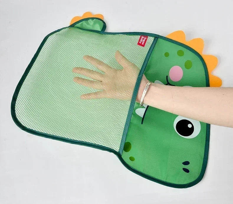 Giocattolo per baby shower Simpatico anatra rana Borsa portaoggetti per giocattoli con rete Forte ventosa Borsa da gioco per baby shower Organizzatore per il bagno Giocattolo d'acqua