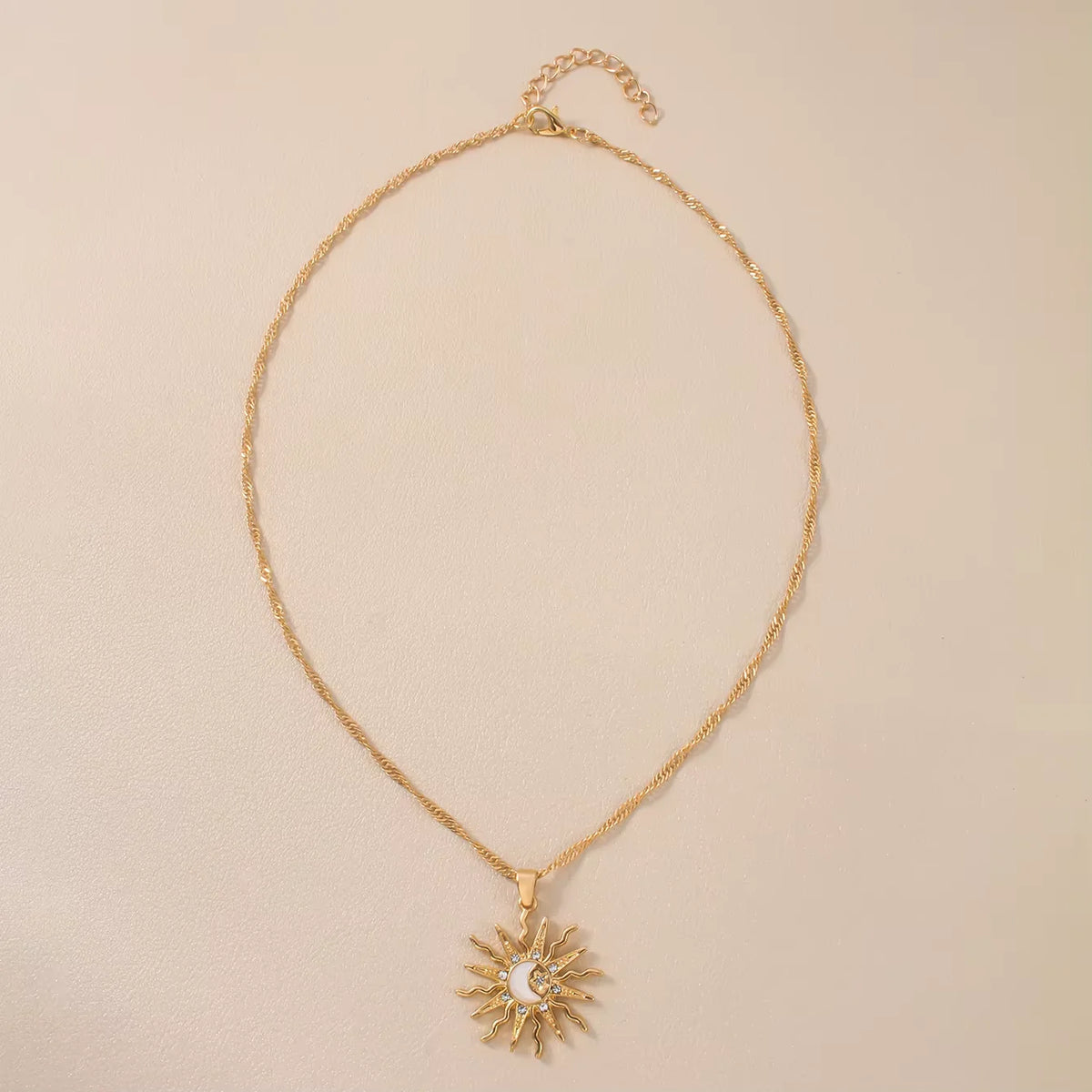 1 pezzo di strass brillanti dal design unico, sole, stella, luna, tre in uno, collana con ciondolo, gioielli da festa versatili quotidiani da donna retrò