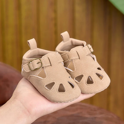 Sandali estivi per bambini da 0 a 1 anno, scarpe per bambini con suola morbida e antiscivolo, sandali per bambini con punta chiusa e anticollisione da 0 a 1 anno, adatti sia per ragazzi che per ragazze