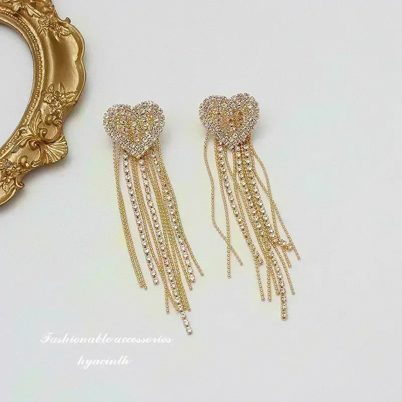 Nuova tendenza della moda Design unico Orecchini rettangolari eleganti e squisiti con zirconi per gioielli da donna Regali premium per feste di nozze