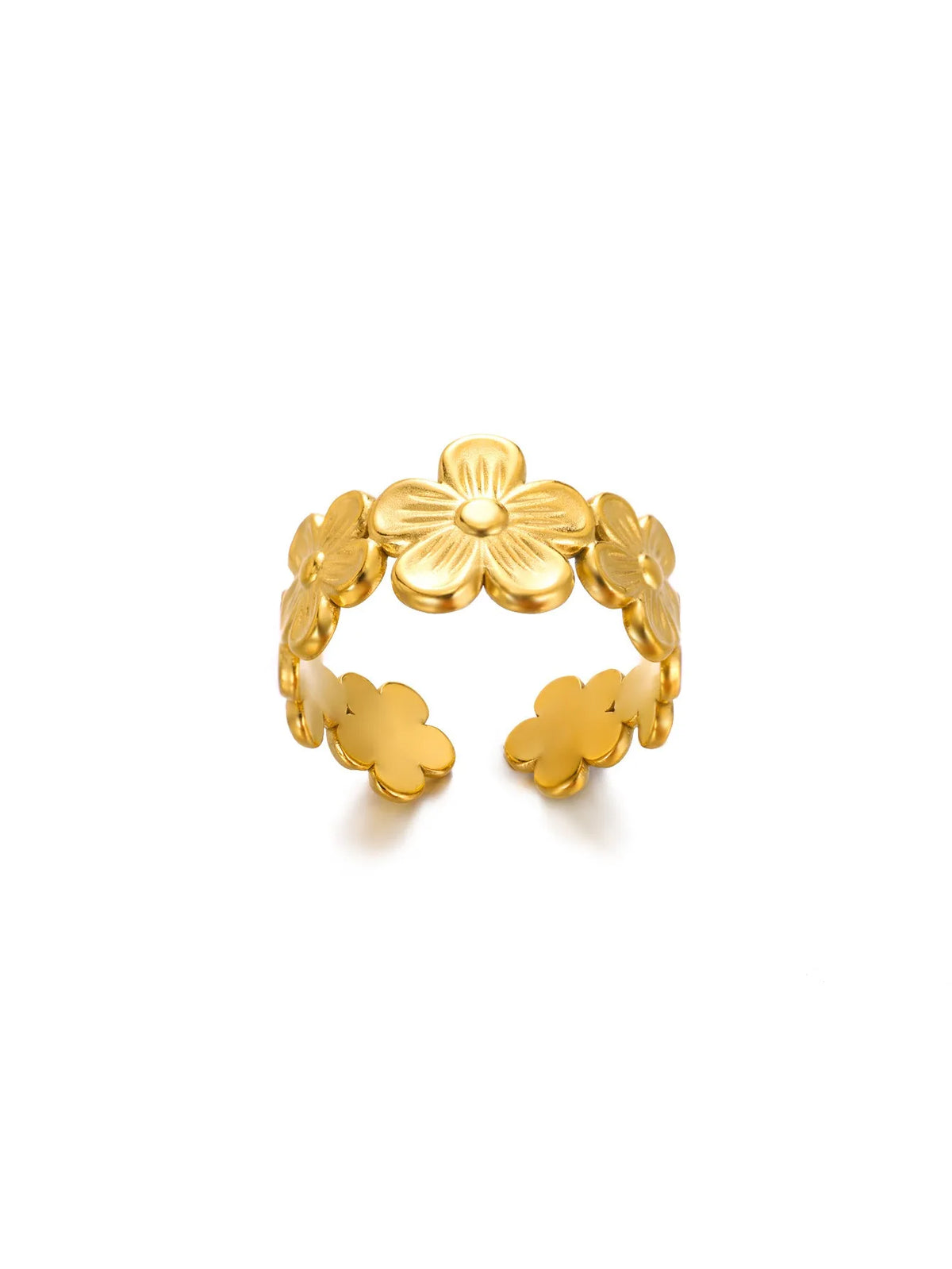 Anelli con fiori grandi esagerati in acciaio inossidabile per le donne Anello da dito con girasole color oro Regalo di gioielli estetici di moda femminile