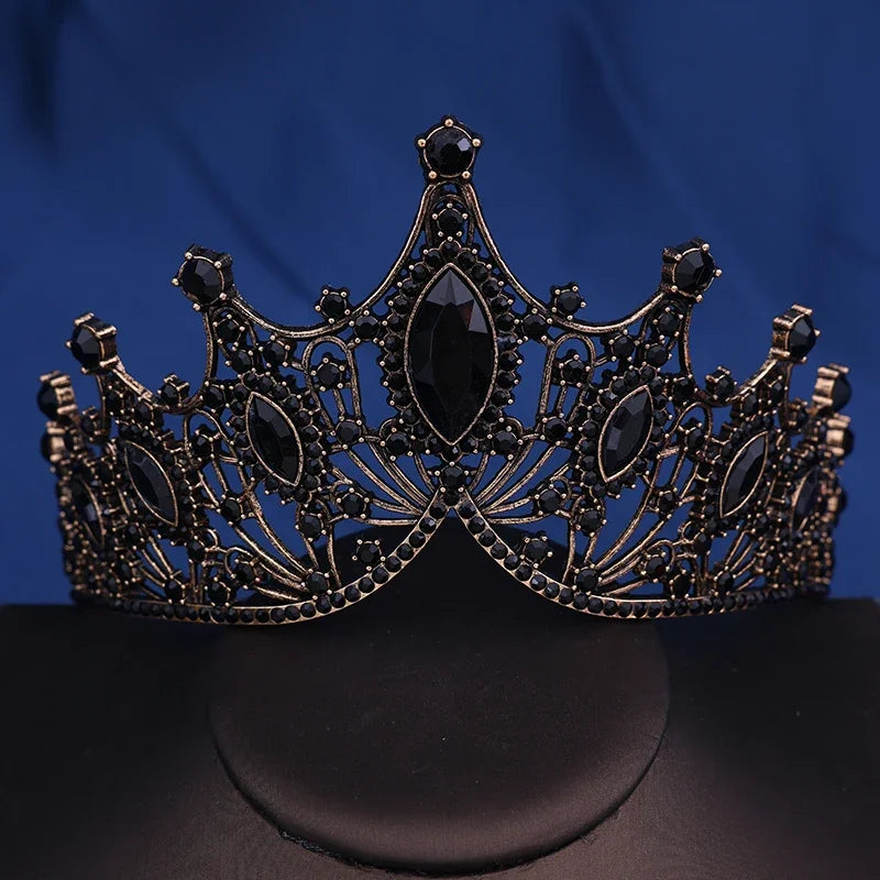 Corona da sposa Barocca Vintage Principessa Regina Copricapo Tiara di cristallo per le donne Corona da sposa Accessori per capelli Gioielli