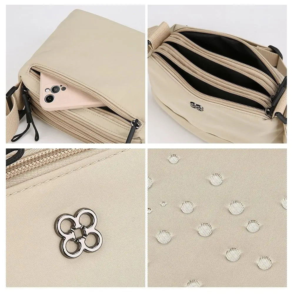 Nuova borsa a tracolla da donna in tessuto di nylon morbido Tasche multiple Borsa stile casual Borse a tracolla in tinta unita per ragazze