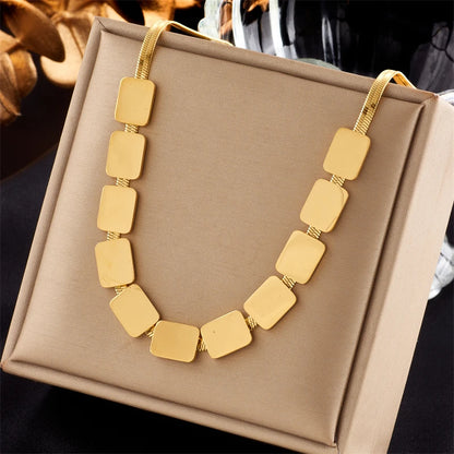 DIEYURO Collana a catena di perle con perline geometriche in acciaio inossidabile 316L per le donne Nuove ragazze punk girocollo spesso gioielli regali per feste