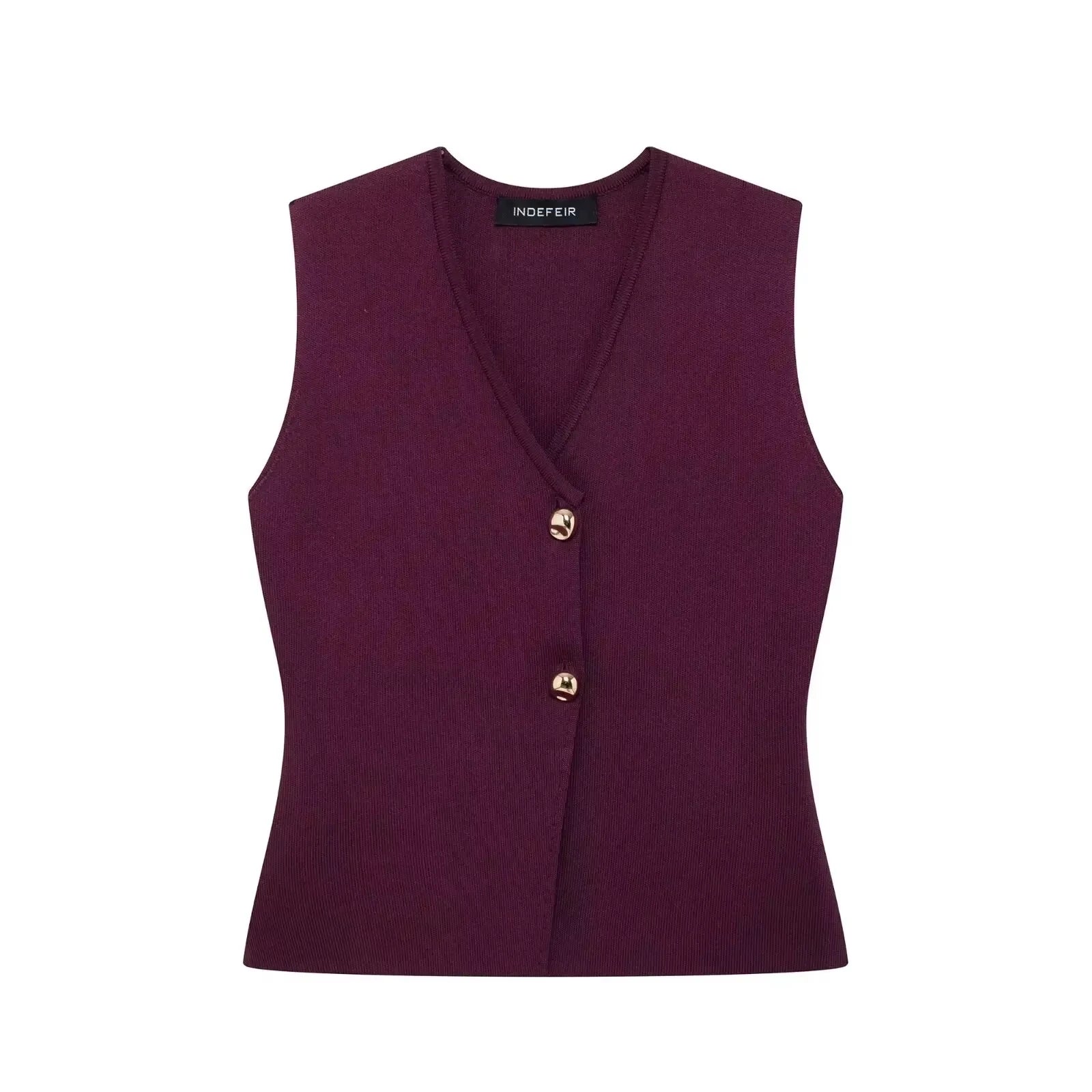 HH Set di gonne lavorate a maglia eleganti femminili 2024 Scollo a V con bottoni Canottiera + Gonna a pieghe patchwork a-line Abito solido alla moda