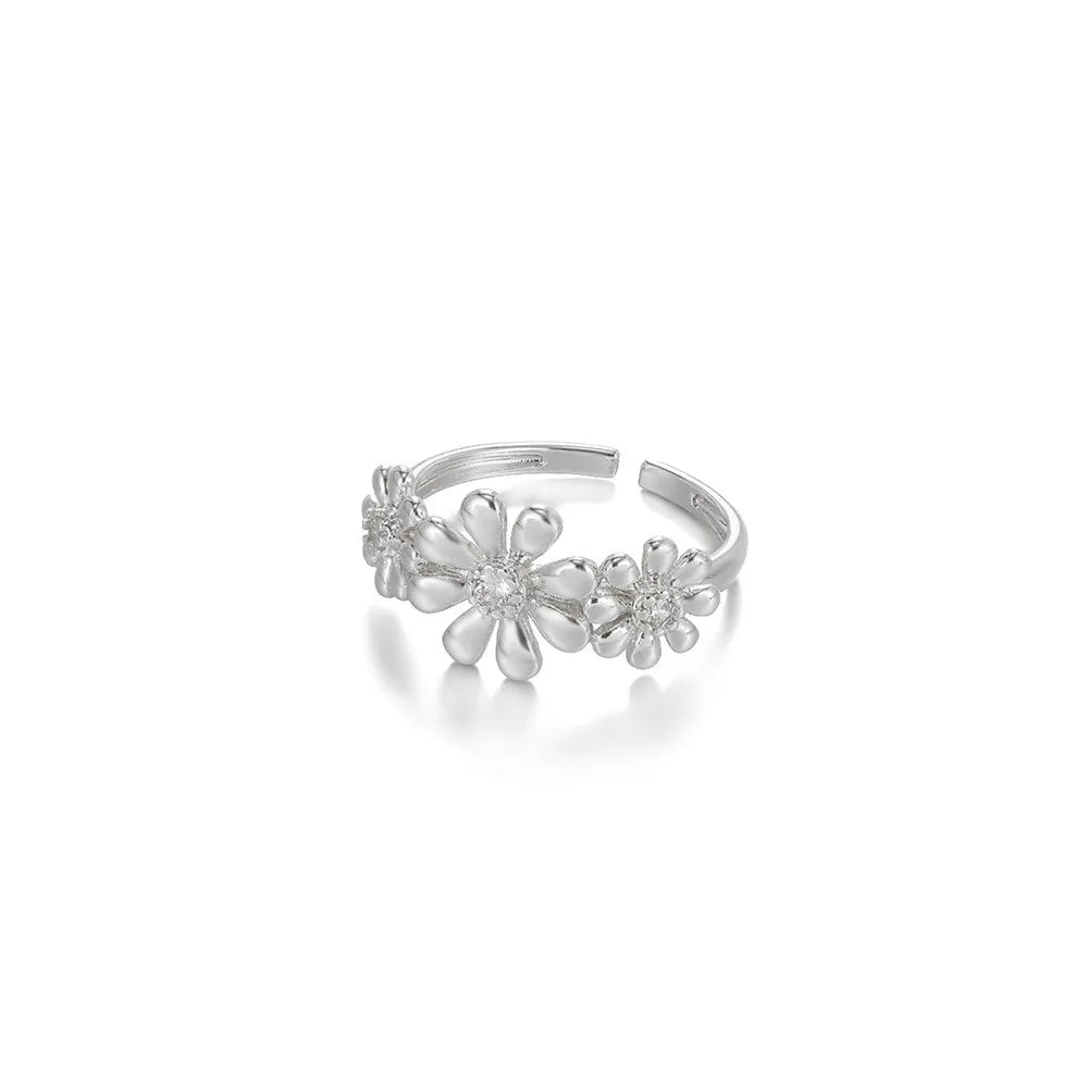 Anelli con fiori grandi esagerati in acciaio inossidabile per le donne Anello da dito con girasole color oro Regalo di gioielli estetici di moda femminile