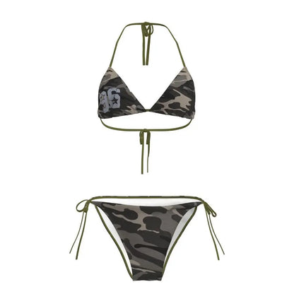 Femme Sexy Chic Fille Maillot de Bain Plage Bikini Ensembles Soutien-Gorge Halter à Lacets + Short Vintage 2025 Tenue de Bain Été Nouvelle
