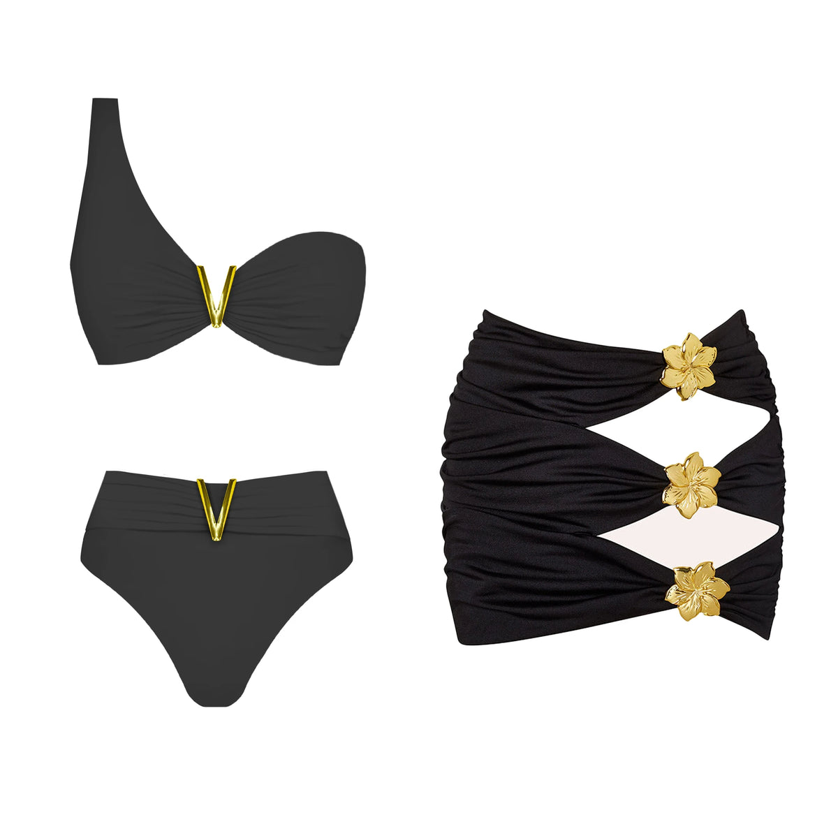 Bikini con scollo a V donna nuovo costume da bagno con volant bikini rosso set costumi da bagno con scollo all'americana biquini a gamba alta costumi da bagno da spiaggia a vita alta