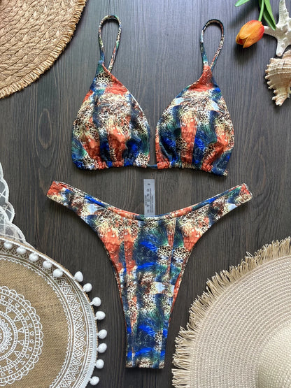 Micro Maillots de Bain Sexy Femmes String Bikini Ensembles Maillot de Bain Brésilien Imprimé Biquini Maillot de Bain Vêtements de Plage