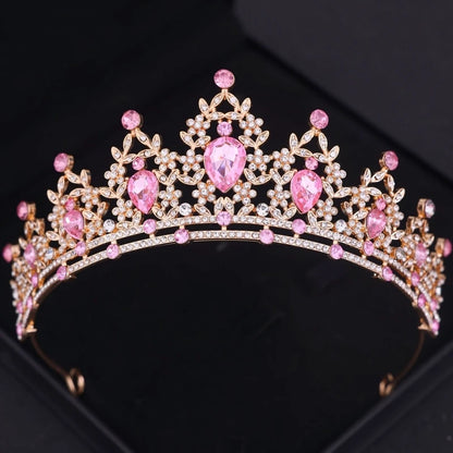 Diademi e corone di cristallo barocchi Festa con strass Prom Diadema Fascia da sposa Accessori per capelli da sposa Gioielli Corona Tiara Regalo