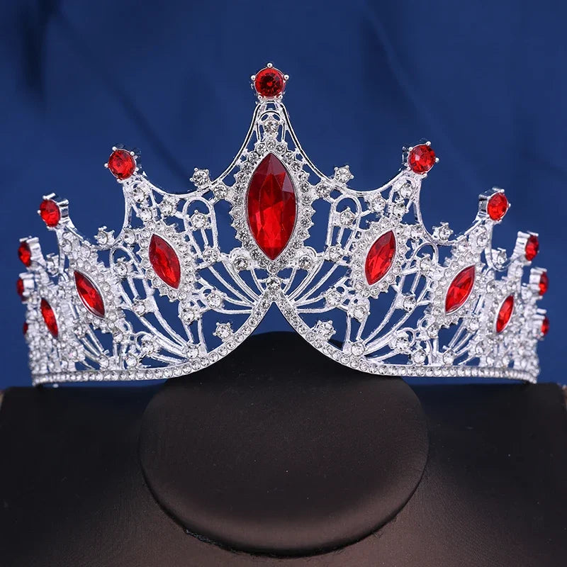 Corona da sposa Barocca Vintage Principessa Regina Copricapo Tiara di cristallo per le donne Corona da sposa Accessori per capelli Gioielli