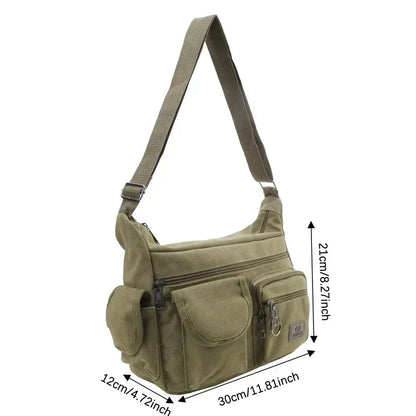 Borsa a Tracolla in Tela da Uomo, Borsa Casual da Viaggio, Borsa Messenger di Lusso, Borsa a Mano di Alta Qualità, Borsa da Petto alla Moda