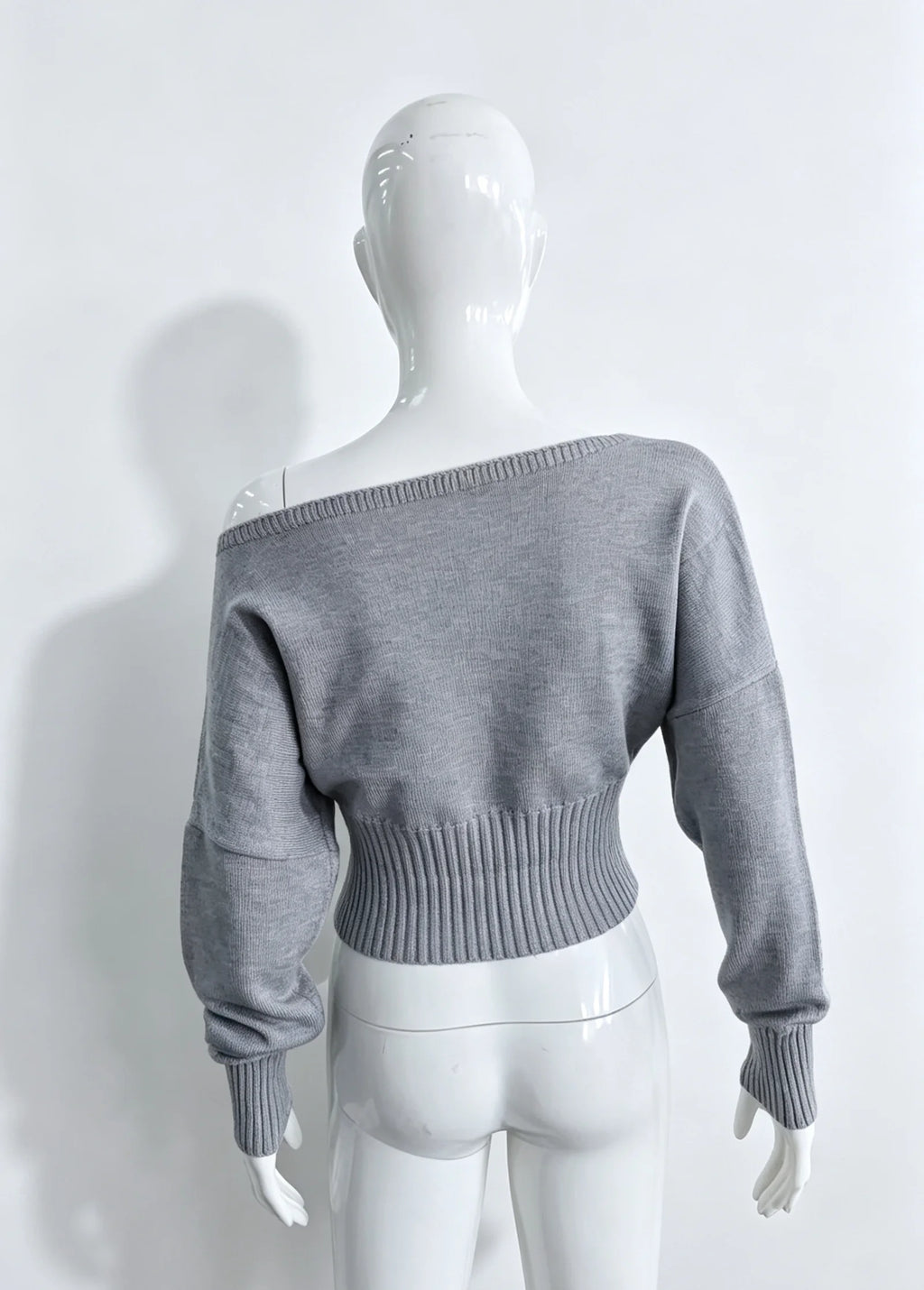 Maglione da donna monospalla in maglia, elegante, a maniche lunghe, caldo, con cintura in vita, pullover ampio, abbigliamento invernale autunnale, nuovo modello tinta unita