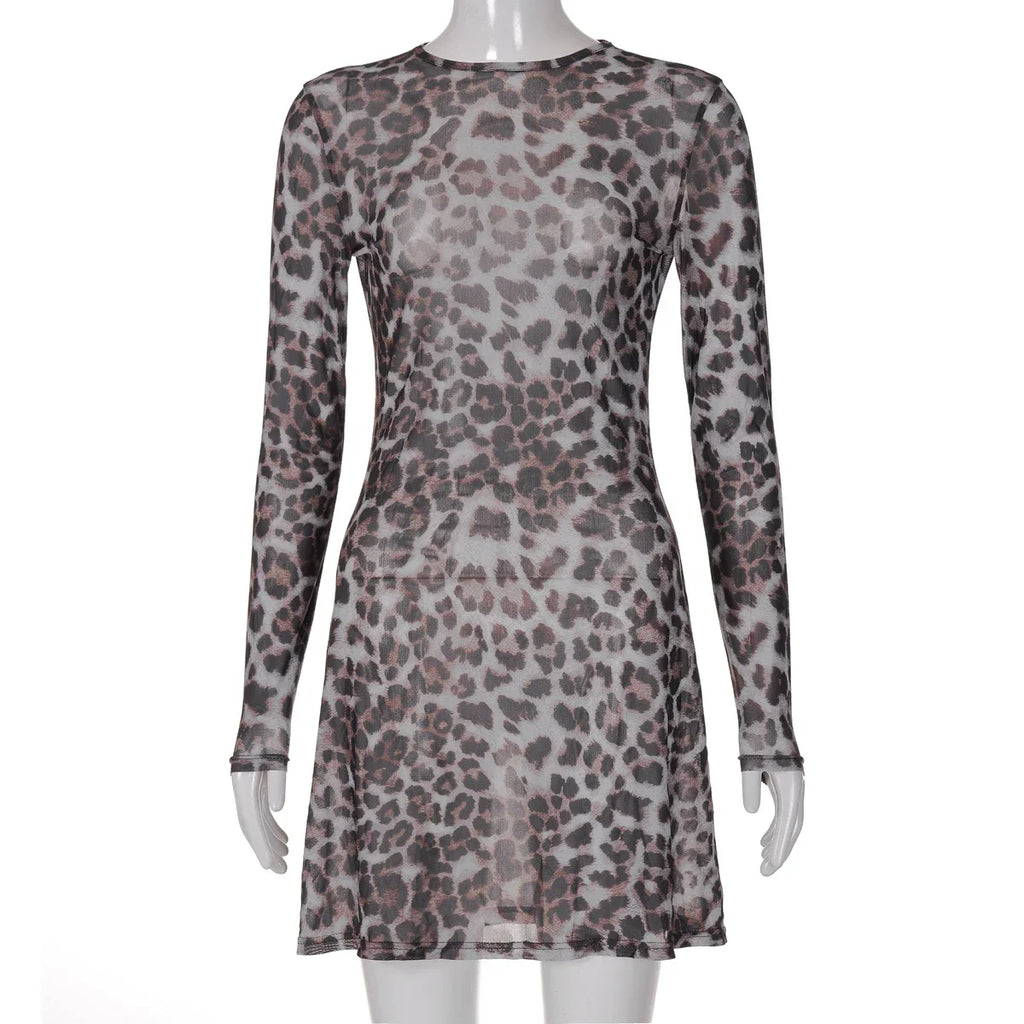 2024 Fashion Leopard Print slip scollo a V Patchwork Sexy Bodycon Maxi Dress autunno donna Casual Y2K Outfits Vacation Club