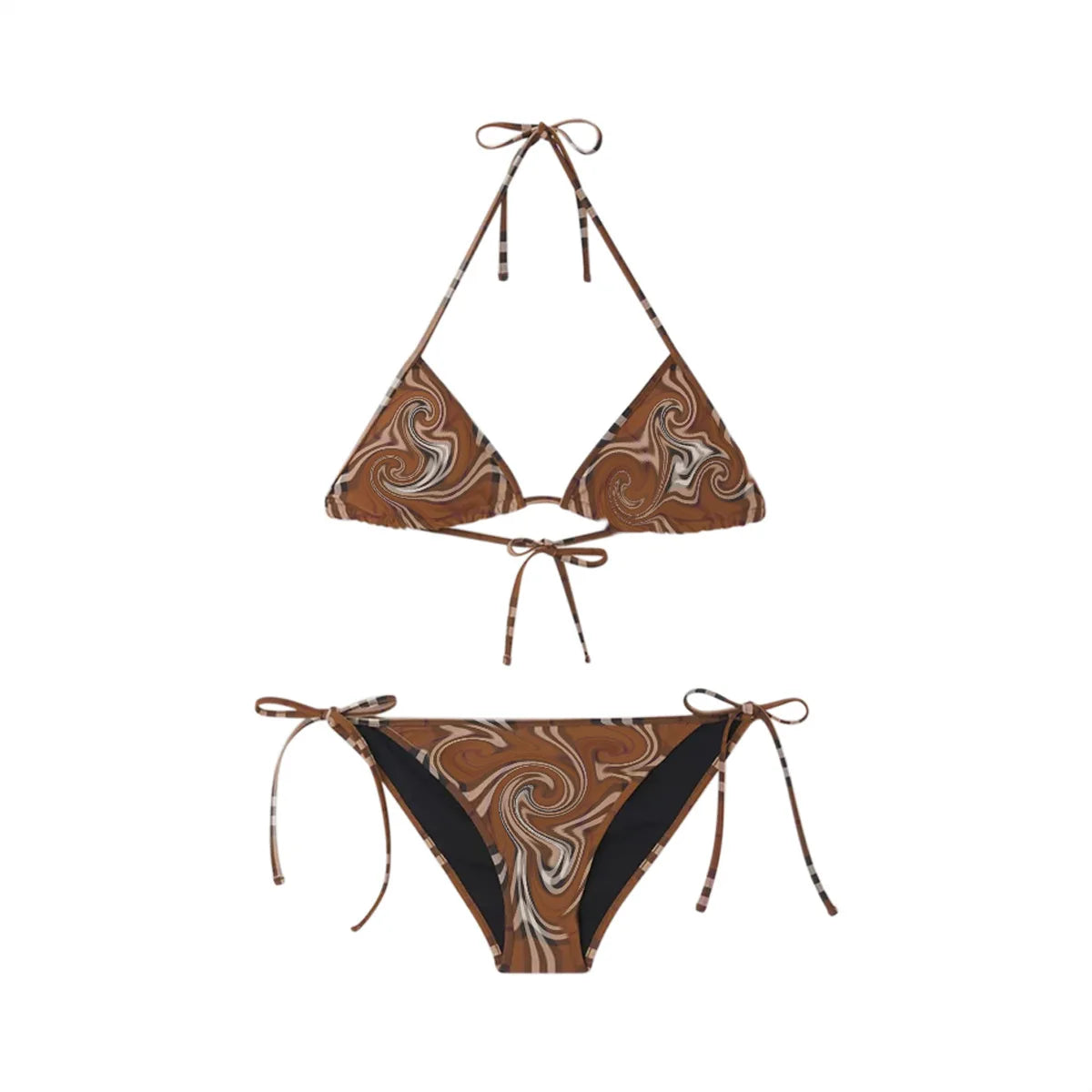 Sexy Slim Fit Dreipunkt-Bikini, zweiteiliges Badeanzug-Set mit Brustpolster ohne Bügel für erwachsene Frauen, sportlich, modisch, Polyester